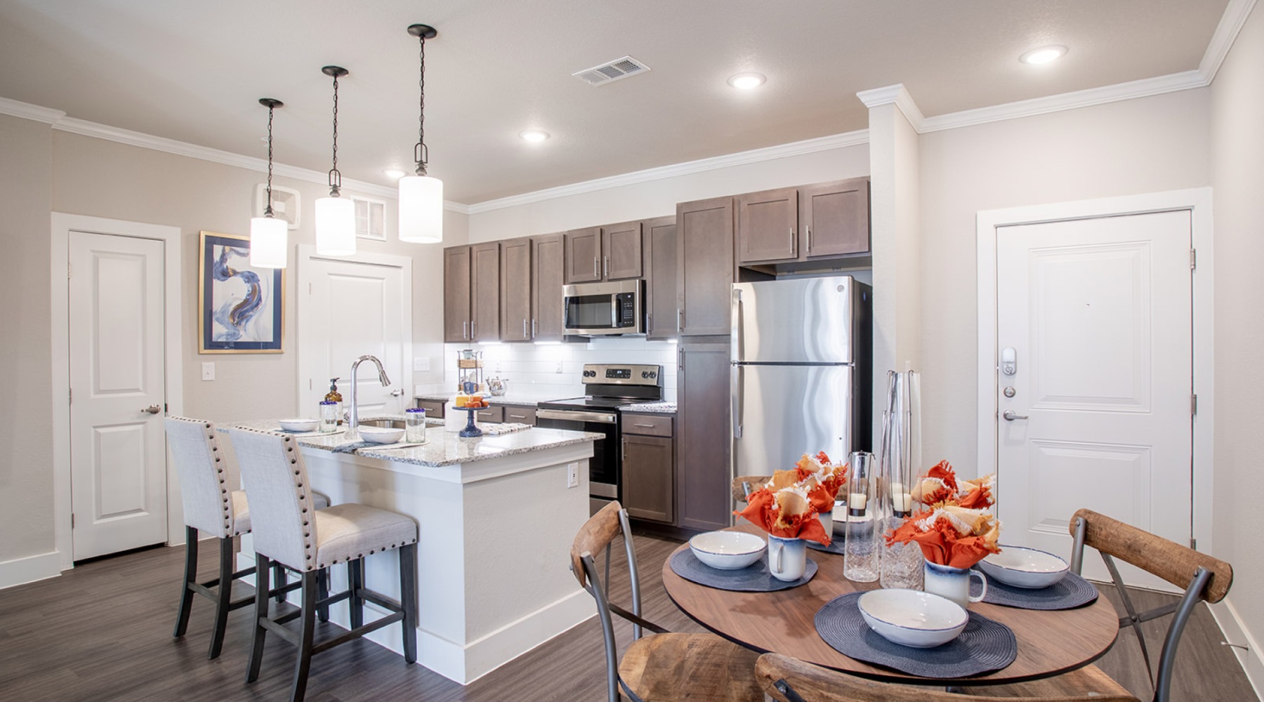 Well-lit kitchen with ample counter space